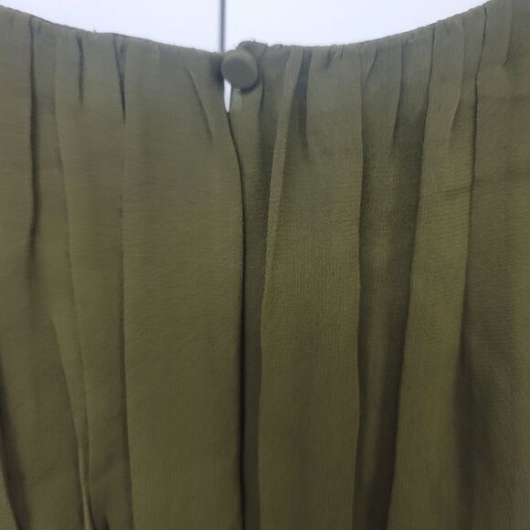 Alice + Olivia Josie Green Silk Blouson Dress, Large - Picture 8 of 11